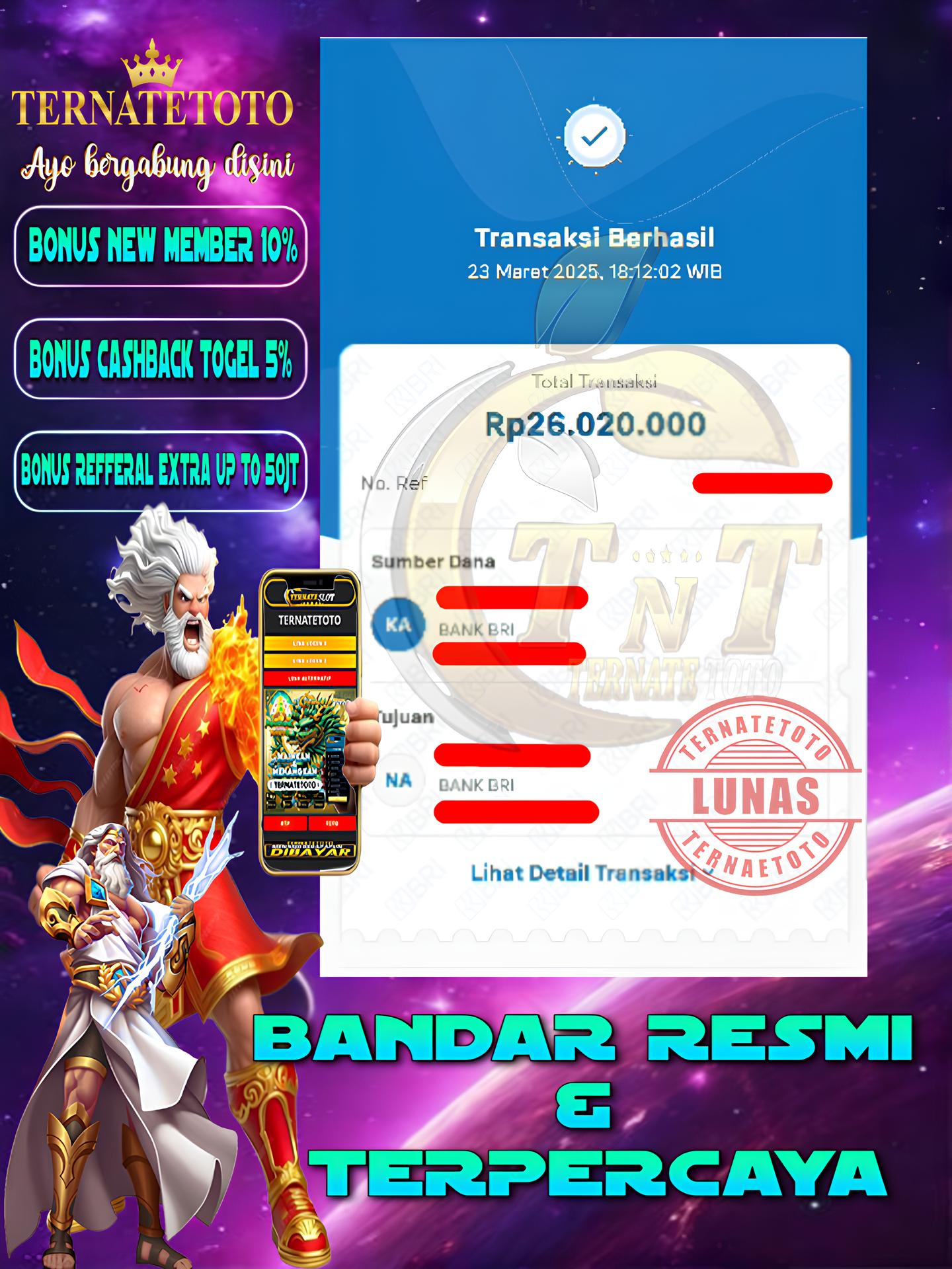 TERNATETOTO - JACKPOT SLOT GATE OF OLYMPUS Rp. 26,020,000,-