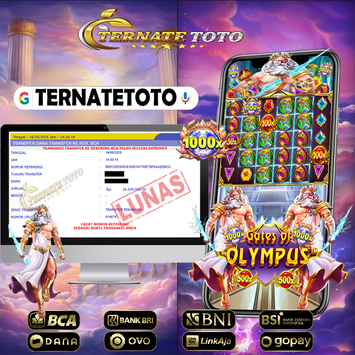 TERNATETOTO - MENANG GATES OF OLYMPUS Rp.16,200,000,-