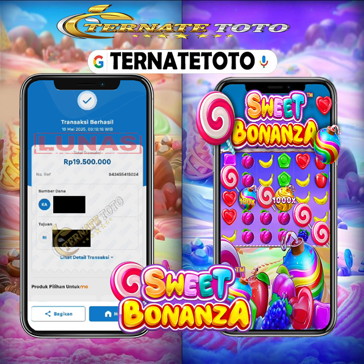 TERNATETOTO - MENANG SWEET BONANZA Rp.19,500,000,-