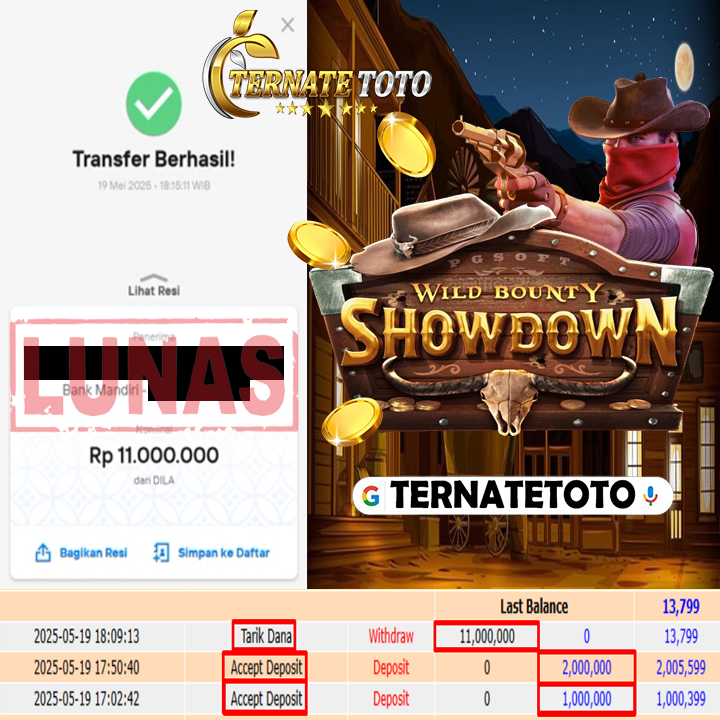 TERNATETOTO - MENANG WILD BOUNTY SHOWDOWN Rp.11,000,000,-